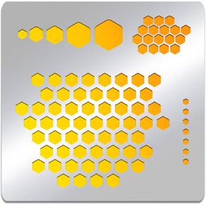 BENECREAT 6x6 Inch Honeycomb Stainless Steel Journal Stencils, Hexagon Metal Stencil for Wood Carving, Drawings and Woodburning, Engraving and Scrapbooking