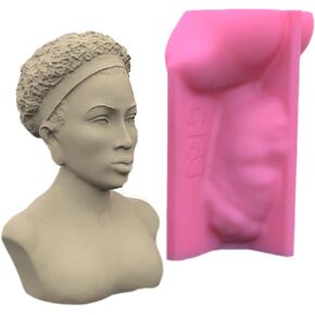 Grainrain Goddess Large Candle Mold Resin Mold Silicone Mold 3D Candle Mould Silicon Mold for DIY Candle Making Tools Soy Wax Epoxy Resin Clay Mold Home Decoration (C163)