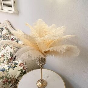 LONDGEN 16-18inch Ostrich Feathers for Wedding Centerpieces Christmas Plume Home Decorations Party Feather Pack of 10 (Black)