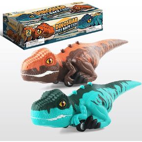 ألعاب الديناصورات DINOBROS للأولاد من عمر 3 سنوات، ألعاب سيارات الديناصورات القابلة للسحب مع الضوء والأصوات للأطفال من سن 3 إلى 5 ألعاب T-Rex in Kuwait