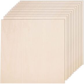AWIZOM 12 Pack Basswood Sheets for Crafts 4 x 6 x 1/16 Inch-2 mm Thick Plywood Sheets Unfinished Wood Sheet Boards for DIY Craft Projects, Architecture Models, Engraving, Wood Burning, Staining