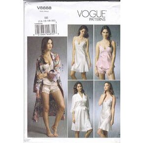 VOGUE PATTERNS V8888 Misses' Robe/Slip/Camisole and Panties Sewing Template, Size A5 (6-8-10-12-14) in Kuwait