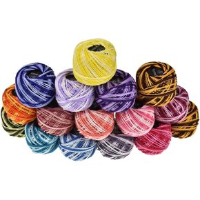 Beavorty Embroidery Floss 16 Roll Embroidery Thread Floss Set Rainbow Color Cross Threads Sewing Thread Wool Cotton Line Sewing Craft Art Supplies (Random Color) Friendship Bracelets