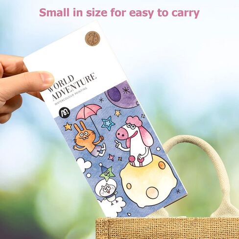 Pocket Watercolor Book, Watercolor Painting Book for Kids,Kids Watercolor Painting Book Improve Creativity Thickened Pocket Drawing Book Kit with Brush(Type 1) in Saudi Arabia