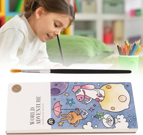 Pocket Watercolor Book, Watercolor Painting Book for Kids,Kids Watercolor Painting Book Improve Creativity Thickened Pocket Drawing Book Kit with Brush(Type 1) in Saudi Arabia