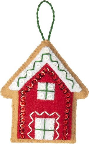 Bucilla Felt Applique 12 Piece Ornament Making Kit, Gingerbread Santa, Perfect for DIY Arts and Crafts, 89301E in Saudi Arabia
