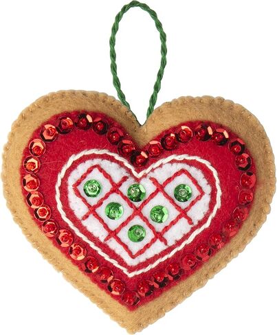 Bucilla Felt Applique 12 Piece Ornament Making Kit, Gingerbread Santa, Perfect for DIY Arts and Crafts, 89301E in Saudi Arabia