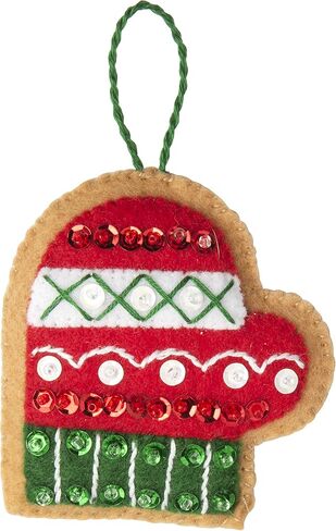 Bucilla Felt Applique 12 Piece Ornament Making Kit, Gingerbread Santa, Perfect for DIY Arts and Crafts, 89301E in Saudi Arabia