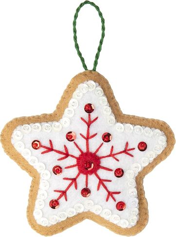 Bucilla Felt Applique 12 Piece Ornament Making Kit, Gingerbread Santa, Perfect for DIY Arts and Crafts, 89301E in Saudi Arabia