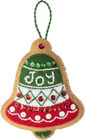 Bucilla Felt Applique 12 Piece Ornament Making Kit, Gingerbread Santa, Perfect for DIY Arts and Crafts, 89301E in Saudi Arabia