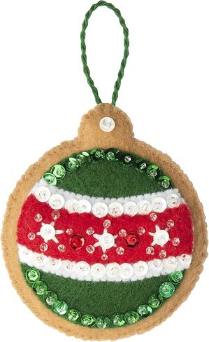 Bucilla Felt Applique 12 Piece Ornament Making Kit, Gingerbread Santa, Perfect for DIY Arts and Crafts, 89301E in Saudi Arabia