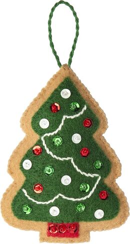 Bucilla Felt Applique 12 Piece Ornament Making Kit, Gingerbread Santa, Perfect for DIY Arts and Crafts, 89301E in Saudi Arabia