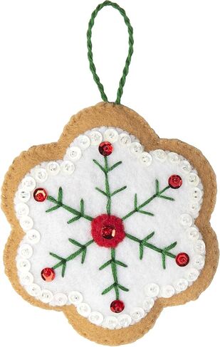 Bucilla Felt Applique 12 Piece Ornament Making Kit, Gingerbread Santa, Perfect for DIY Arts and Crafts, 89301E in Saudi Arabia