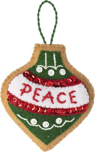 Bucilla Felt Applique 12 Piece Ornament Making Kit, Gingerbread Santa, Perfect for DIY Arts and Crafts, 89301E in Saudi Arabia
