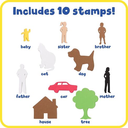 READY 2 LEARN Giant Stampers - Family Members - Set of 10 - Easy to Hold Foam Stamps for Kids - Arts and Crafts Stamps for Displays, Posters, Signs and DIY Projects in Saudi Arabia