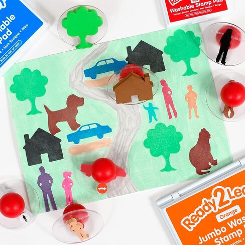 READY 2 LEARN Giant Stampers - Family Members - Set of 10 - Easy to Hold Foam Stamps for Kids - Arts and Crafts Stamps for Displays, Posters, Signs and DIY Projects in Saudi Arabia
