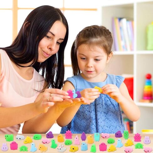 KingYAO 130 حزمة موتشي اسفنجي لعبة، ألعاب سكويشيز صغيرة تململ هدايا الحفلات للأطفال 4-6 6-8 8-12 حقيبة جودي بيناتا حشو جوارب عيد الميلاد حشو بيض عيد الفصح جوائز الفصول الدراسية هدية للفتيات in Kuwait