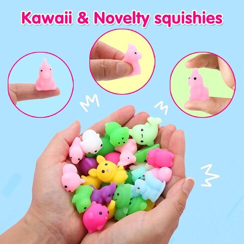 KingYAO 130 حزمة موتشي اسفنجي لعبة، ألعاب سكويشيز صغيرة تململ هدايا الحفلات للأطفال 4-6 6-8 8-12 حقيبة جودي بيناتا حشو جوارب عيد الميلاد حشو بيض عيد الفصح جوائز الفصول الدراسية هدية للفتيات in Kuwait