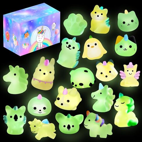Outee 16 قطعة ألعاب Mochi ألعاب حيوانات Mochi صغيرة تتوهج في الظلام ألعاب تخفيف التوتر ألعاب كبيرة Mochi Cat عشوائية لحفلات الهالوين للأطفال من أجل حشو حقيبة الأشياء الجيدة in Kuwait