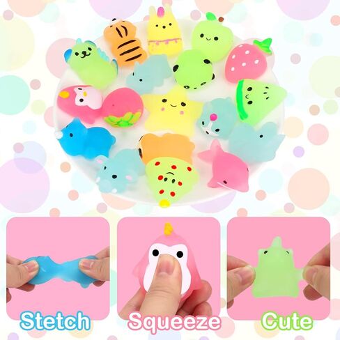 Outee 16 قطعة ألعاب Mochi ألعاب حيوانات Mochi صغيرة تتوهج في الظلام ألعاب تخفيف التوتر ألعاب كبيرة Mochi Cat عشوائية لحفلات الهالوين للأطفال من أجل حشو حقيبة الأشياء الجيدة in Kuwait