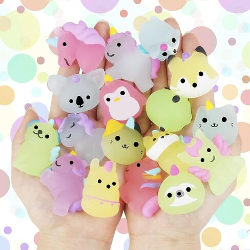 Outee 16 قطعة ألعاب Mochi ألعاب حيوانات Mochi صغيرة تتوهج في الظلام ألعاب تخفيف التوتر ألعاب كبيرة Mochi Cat عشوائية لحفلات الهالوين للأطفال من أجل حشو حقيبة الأشياء الجيدة in Kuwait