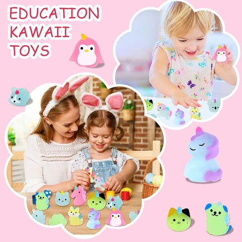 Outee 16 قطعة ألعاب Mochi ألعاب حيوانات Mochi صغيرة تتوهج في الظلام ألعاب تخفيف التوتر ألعاب كبيرة Mochi Cat عشوائية لحفلات الهالوين للأطفال من أجل حشو حقيبة الأشياء الجيدة in Kuwait