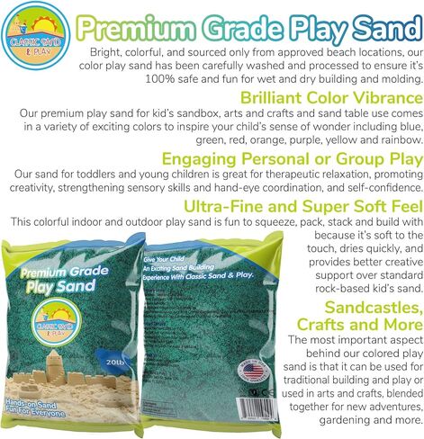 Classic Sand and Play Black Colored Play Sand, 5 lb. Bag, Natural and Non-Toxic, Fun Wet and Dry Indoor and Outdoor, Sandbox, Therapy, and Table Use, Building, Stimulate Sensory Needs in Kuwait