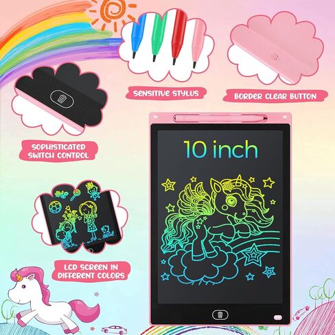 20 Pcs LCD Writing Tablet for Kids 10 Inch Electronic Doodle Board Colorful Screen Doodle Board Erasable Pad Drawing Pad for Kids Toddler 6 Years Old Educational Learning Toy (Black Screen) in Saudi Arabia