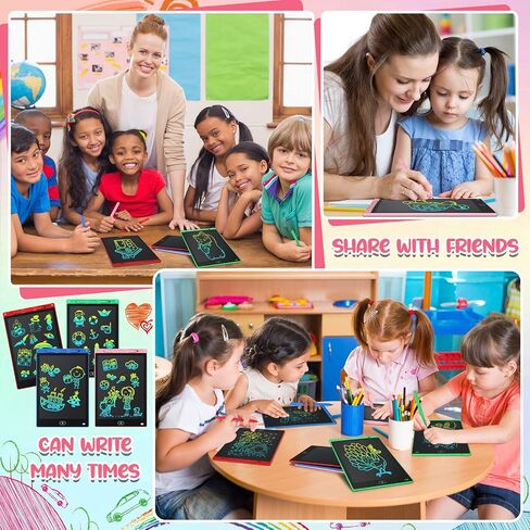 20 Pcs LCD Writing Tablet for Kids 10 Inch Electronic Doodle Board Colorful Screen Doodle Board Erasable Pad Drawing Pad for Kids Toddler 6 Years Old Educational Learning Toy (Black Screen) in Saudi Arabia