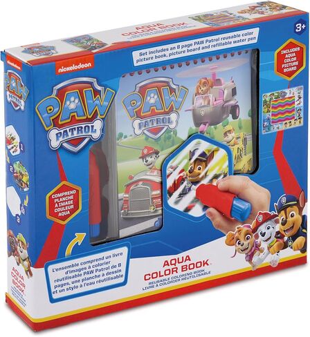 كتاب تلوين باو باترول أكوا قابل لإعادة الاستخدام - تلوين خالٍ من الفوضى للأطفال الصغار - أنشطة السفر بالطائرة مع قلم قابل لإعادة الملء - طلاء بلا طلاء للأطفال - كتب مائية للأطفال الصغار من سن 3 سنوات فما فوق in Kuwait