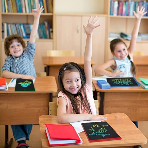 12 عبوة من تابلت الكتابة LCD للاطفال 10 انش، لوحات رسم الكترونية قابلة للمسح، لوحات رسم الكترونية ملونة قابلة لاعادة الاستخدام، هدايا تعليمية تعليمية كبيرة للاطفال بعمر 3-8 سنوات، هدايا حفلات للاولاد in Saudi Arabia
