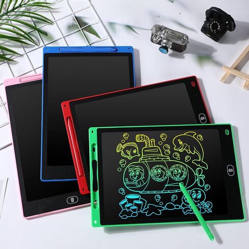 12 عبوة من تابلت الكتابة LCD للاطفال 10 انش، لوحات رسم الكترونية قابلة للمسح، لوحات رسم الكترونية ملونة قابلة لاعادة الاستخدام، هدايا تعليمية تعليمية كبيرة للاطفال بعمر 3-8 سنوات، هدايا حفلات للاولاد in Saudi Arabia