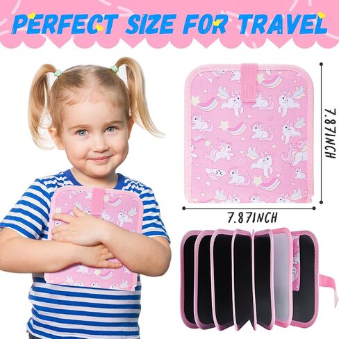 مجموعة كتب رسومات الشعار المبتكرة القابلة للمسح للأطفال، مجموعة رسم كتاب رسم سحري قابلة لإعادة الاستخدام، نشاط طائرة السفر للأطفال الصغار الذين تتراوح أعمارهم بين 3 و4 و5 و6 (وحيد القرن الوردي) in Kuwait