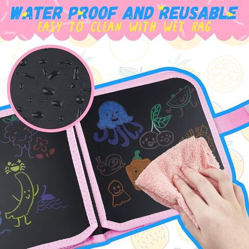 مجموعة كتب رسومات الشعار المبتكرة القابلة للمسح للأطفال، مجموعة رسم كتاب رسم سحري قابلة لإعادة الاستخدام، نشاط طائرة السفر للأطفال الصغار الذين تتراوح أعمارهم بين 3 و4 و5 و6 (وحيد القرن الوردي) in Kuwait