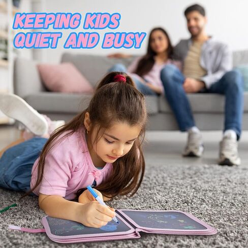 مجموعة كتب رسومات الشعار المبتكرة القابلة للمسح للأطفال، مجموعة رسم كتاب رسم سحري قابلة لإعادة الاستخدام، نشاط طائرة السفر للأطفال الصغار الذين تتراوح أعمارهم بين 3 و4 و5 و6 (وحيد القرن الوردي) in Kuwait