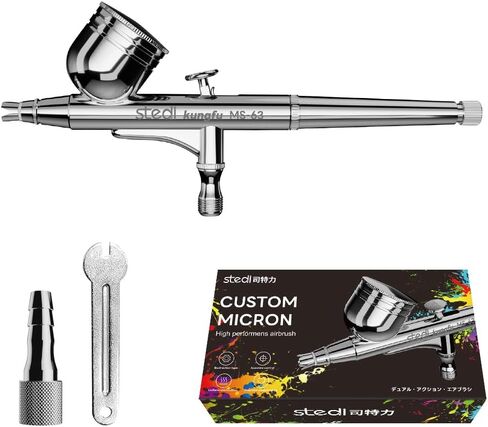 مجموعة بخاخة ستيدي، أدوات نموذج هوبي، مسدس البخاخة مع وظيفة مزدوجة العمل، كوب سائل الجاذبية 1/4 أونصة، إبرة 0.3 مم لطلاء التلوين النموذجي، الرسم الفني in Kuwait