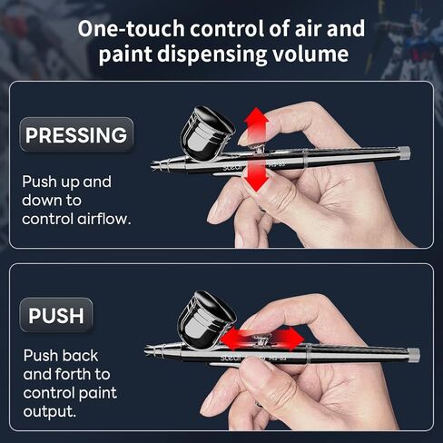 مجموعة بخاخة ستيدي، أدوات نموذج هوبي، مسدس البخاخة مع وظيفة مزدوجة العمل، كوب سائل الجاذبية 1/4 أونصة، إبرة 0.3 مم لطلاء التلوين النموذجي، الرسم الفني in Kuwait