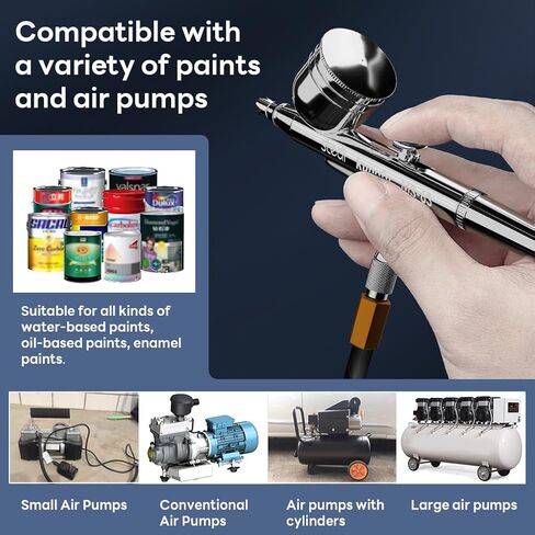 مجموعة بخاخة ستيدي، أدوات نموذج هوبي، مسدس البخاخة مع وظيفة مزدوجة العمل، كوب سائل الجاذبية 1/4 أونصة، إبرة 0.3 مم لطلاء التلوين النموذجي، الرسم الفني in Kuwait