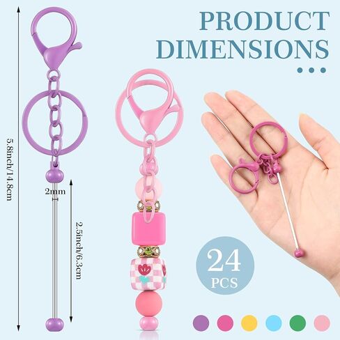 Tondiamo 24 Pcs Beadable Keychain Bar in Kuwait