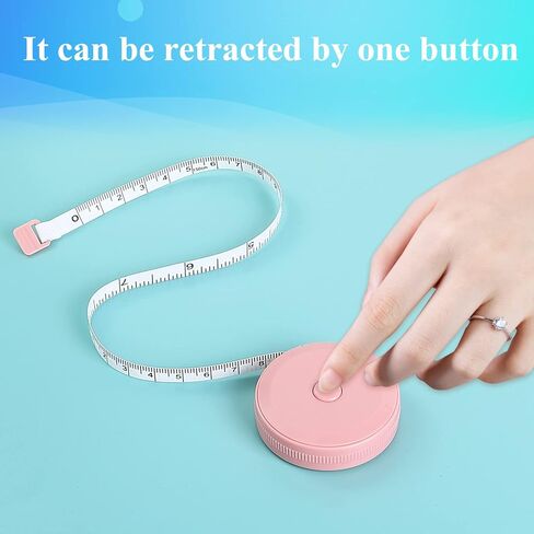 شريط قياس 6 عبوات شريط قياس كبير لقياسات الجسم وفقدان الوزن، قماش خياطة قابل للسحب، شريط قياس ناعم للخصر، شريط قياس الجسم بمقياس مزدوج 150 سم/60 بوصة in Kuwait