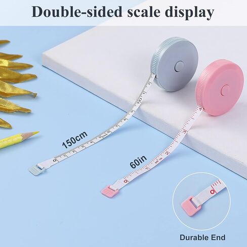 شريط قياس 6 عبوات شريط قياس كبير لقياسات الجسم وفقدان الوزن، قماش خياطة قابل للسحب، شريط قياس ناعم للخصر، شريط قياس الجسم بمقياس مزدوج 150 سم/60 بوصة in Kuwait