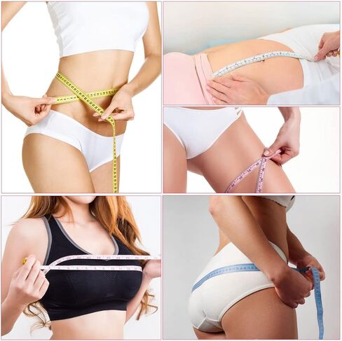 شريط قياس 6 عبوات شريط قياس كبير لقياسات الجسم وفقدان الوزن، قماش خياطة قابل للسحب، شريط قياس ناعم للخصر، شريط قياس الجسم بمقياس مزدوج 150 سم/60 بوصة in Kuwait