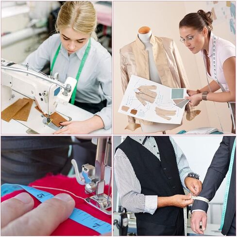 شريط قياس 6 عبوات شريط قياس كبير لقياسات الجسم وفقدان الوزن، قماش خياطة قابل للسحب، شريط قياس ناعم للخصر، شريط قياس الجسم بمقياس مزدوج 150 سم/60 بوصة in Kuwait