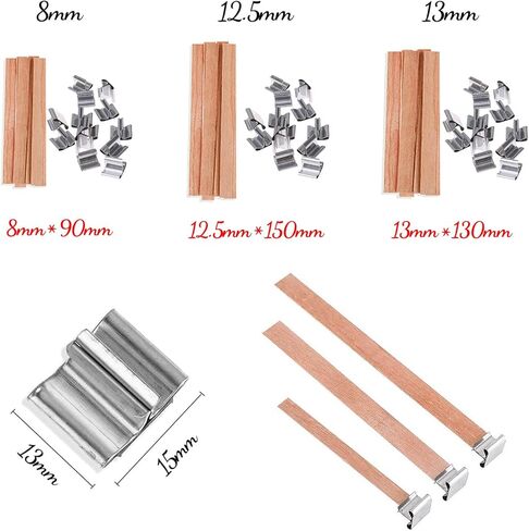 FOXNSK 60 قطعة شموع مع حامل حديدي، 3 شمعات خشبية مختلفة الحجم شموع طبيعية صديقة للبيئة لصناعة الشموع الحرفية in Kuwait