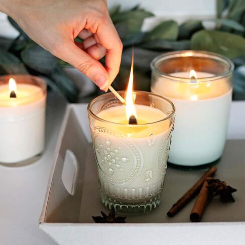 FOXNSK 60 قطعة شموع مع حامل حديدي، 3 شمعات خشبية مختلفة الحجم شموع طبيعية صديقة للبيئة لصناعة الشموع الحرفية in Kuwait