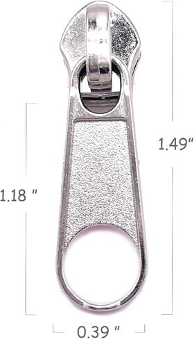 Goyunwell #5 Zipper Pulls Silver Metal Nylon Coil Zipper Pull Bulk 40pcs Zipper Slider Replacement Nylon Zipper Pulls for Purse Handbag Craft Sewing in Kuwait