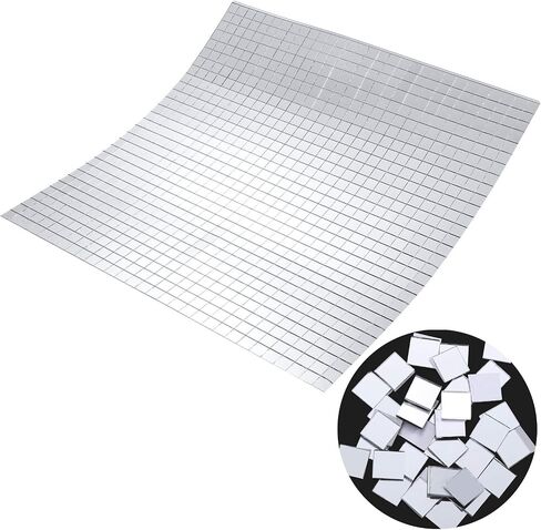 Self-Adhesive Mini Square Glass, Decorative Craft DIY Accessory Mirrors Mosaic Tiles (10 x 10 mm, 800 Pieces) in Saudi Arabia