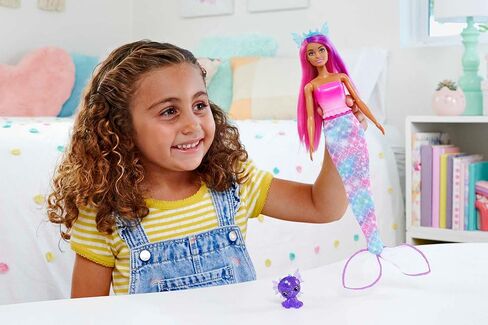 Barbie Doll, Mermaid Toys, Barbie Clothes and Accessories, Fantasy Dress-Up Set with Mermaid Tale, Baby Unicorn and Dragon Pets in Saudi Arabia