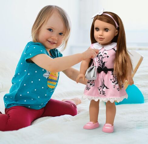 دمية فتاة مقاس 18 بوصة من Gift Boutique، دمية عصرية قابلة لاتخاذ الوضعيات مع شعر ناعم للتصفيف والملابس والأحذية والمحفظة والإكسسوارات، دمية الأميرة للفتيات والأطفال in Saudi Arabia
