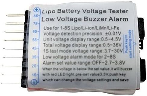 منبه Apex RC Products 2 Pack Lipo Battery Checker LED 1-8 Cell 1655 in Kuwait